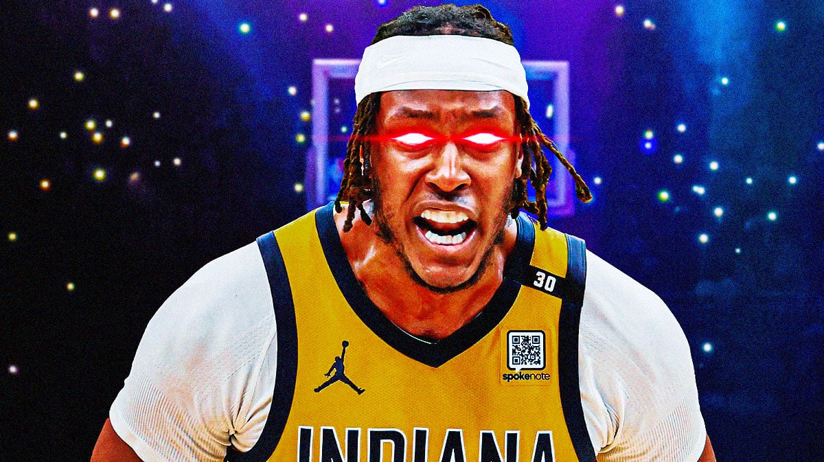Myles Turner (Pacers) with woke eyes