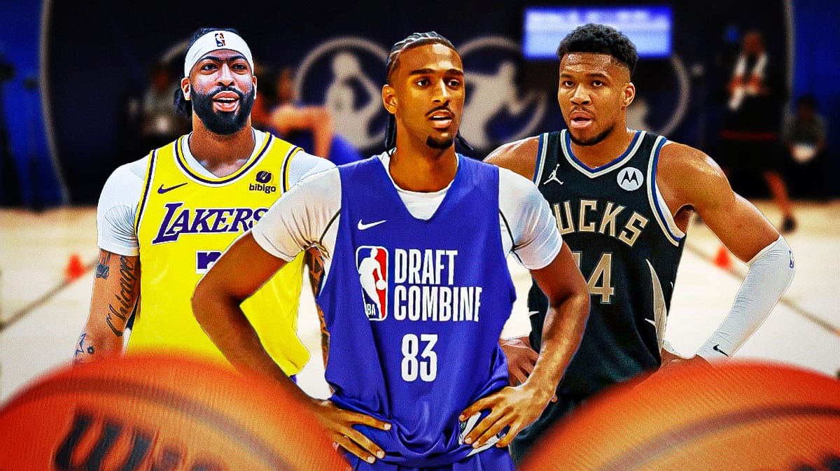 Anthony Davis, Alex Sarr and Giannis Antetokounmpo