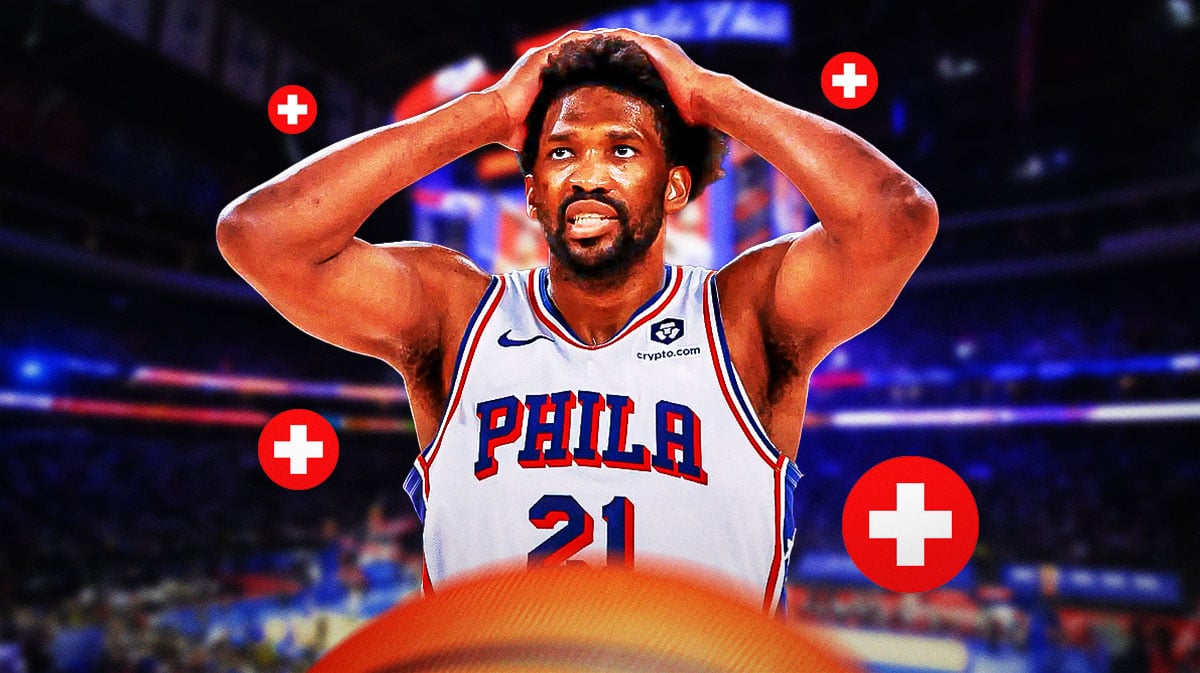 76ers' Joel Embiid with injury symbol