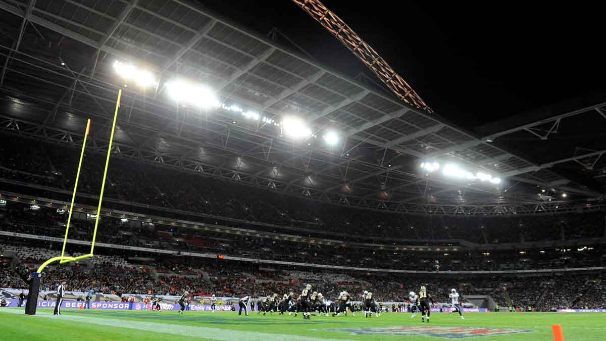 NFL game at Wembley Stadium in London, England.