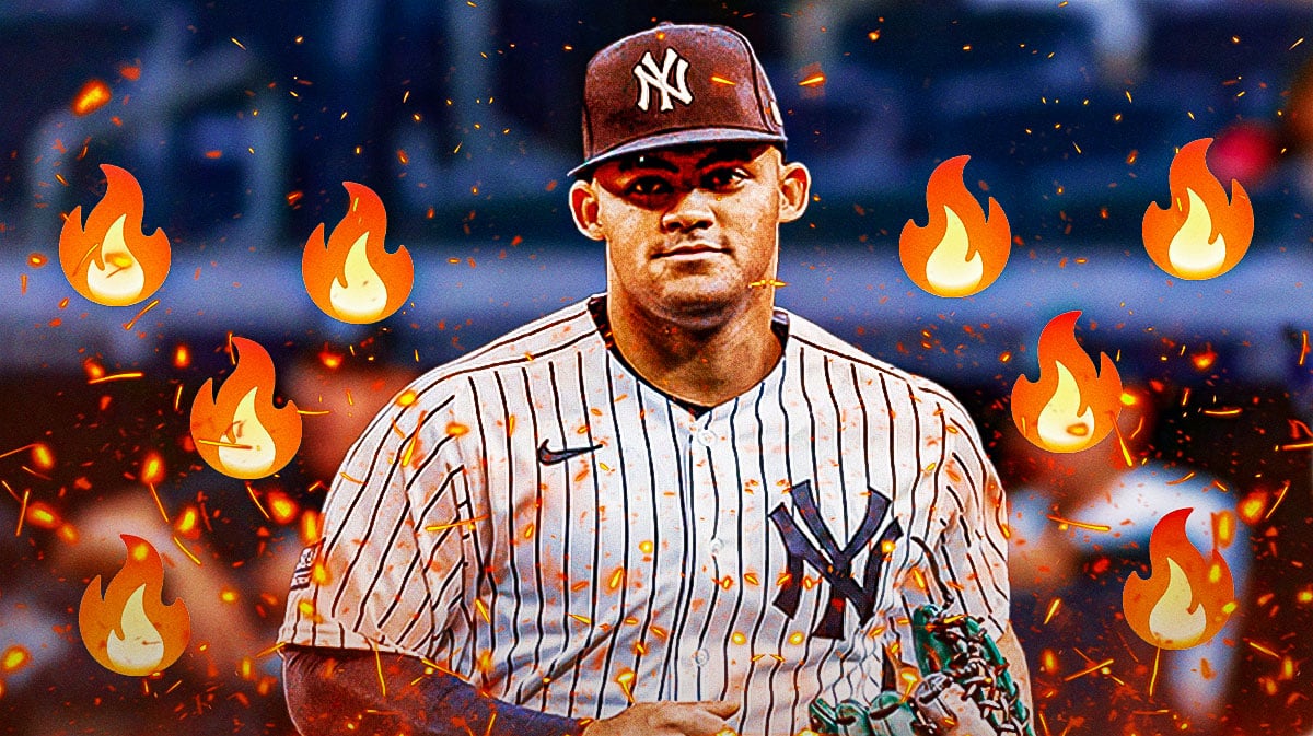 Jasson Dominguez with fire emojis