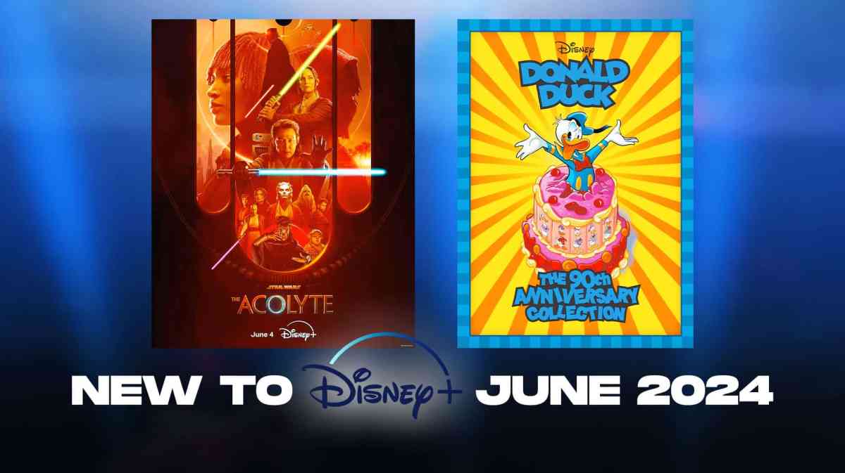 Star Wars: The Acolyte poster, Donald Duck 90th anniversary, New to Disney+ June 2024