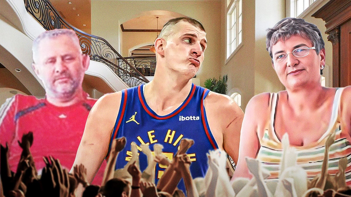Nikola Jokic with his parents Reda and Branislav Jokic.