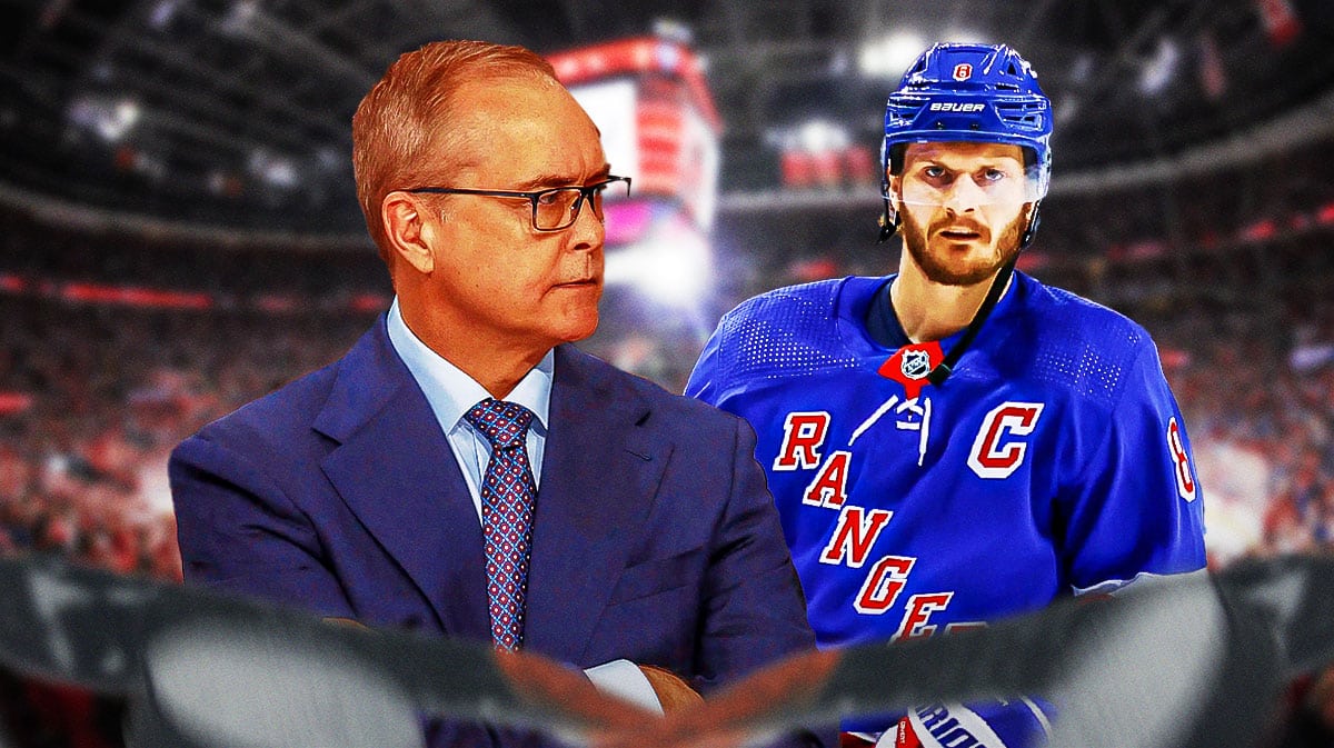 Paul Maurice and Jacob Trouba both in image, hockey rink in background, money in image
