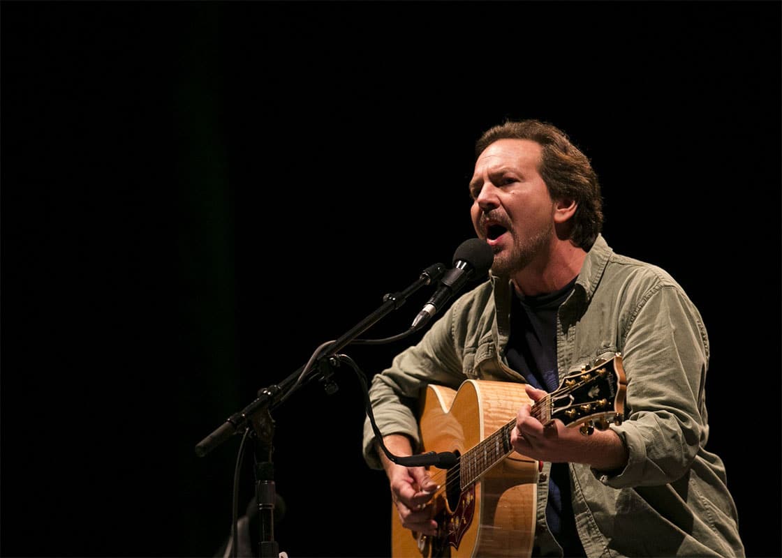 Pearl Jam's Eddie Vedder performing at Innings Festival in 2019.