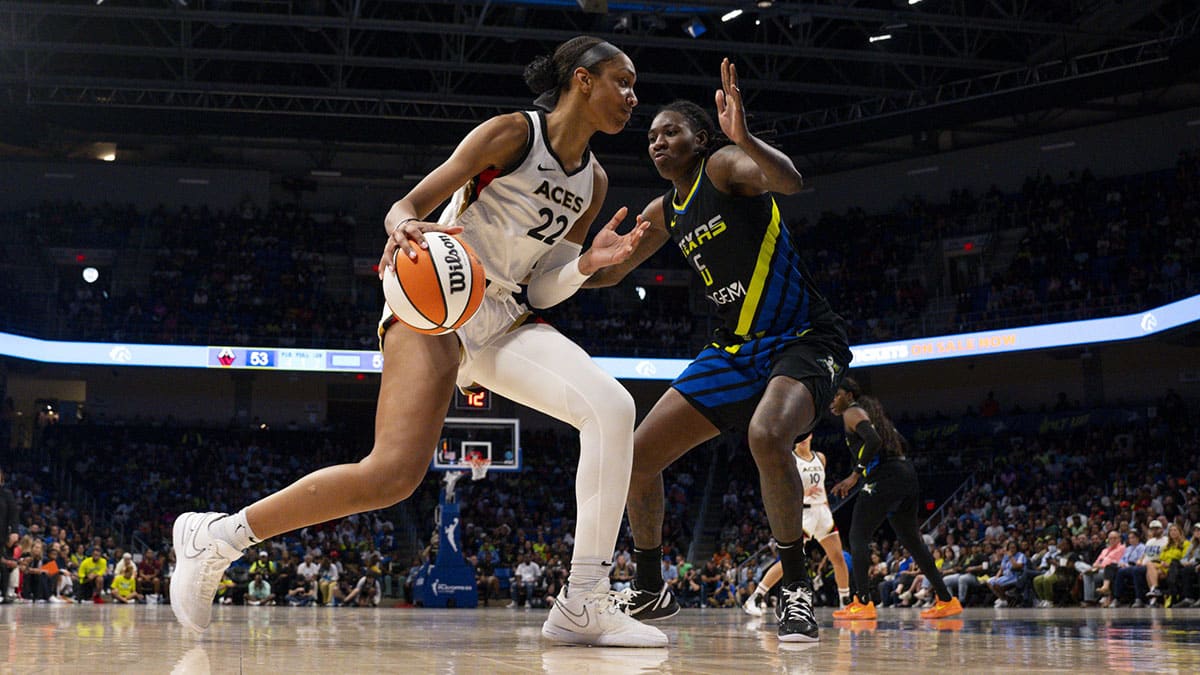 Las Vegas Aces forward A'ja Wilson (22)