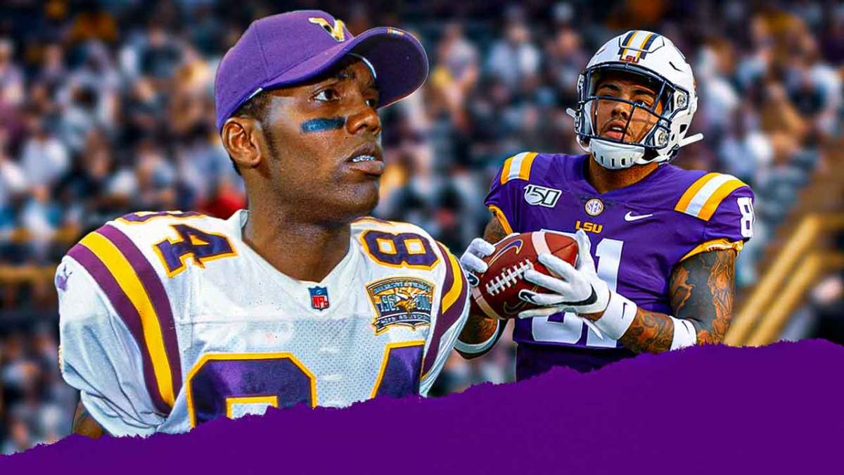 LSU and Bengals Thaddeus Moss with NFL legend Randy Moss