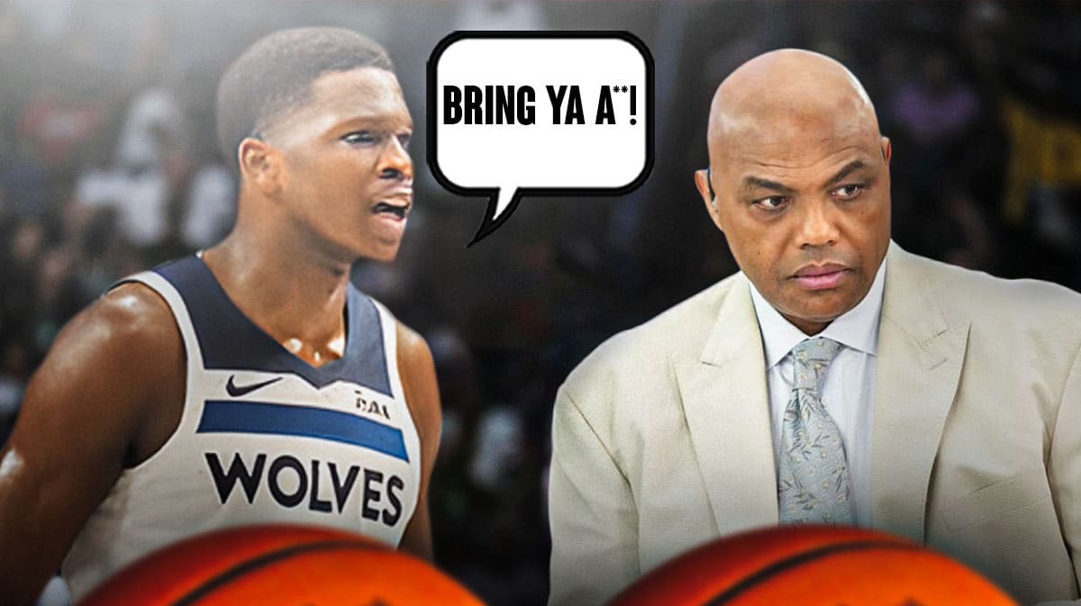 Anthony Edwards telling Charles Barkley, "Bring ya a**!"