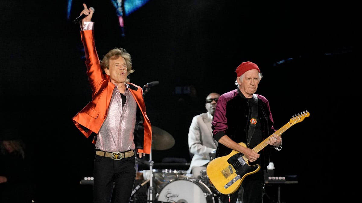 Rolling Stones' Mick Jagger, Keith Richards performing on 'Hackney Diamonds' tour on May 7, 2024.