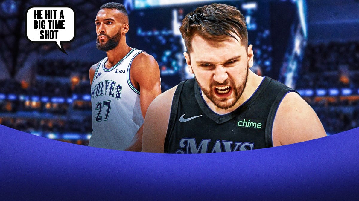 Rudy Gobert saying “He hit a big time shot” and Luka Doncic on the other side hyped up Timberwolves Mavericks