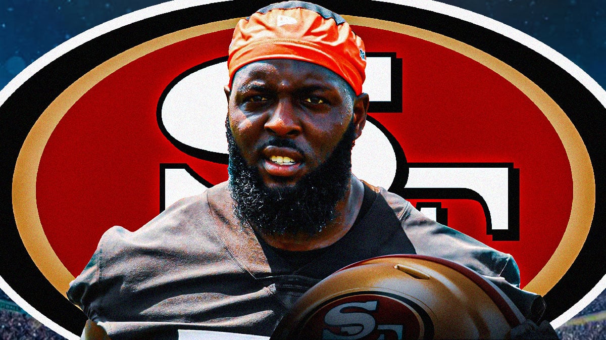 Craig Hubbard with a 49ers logo behind him.
