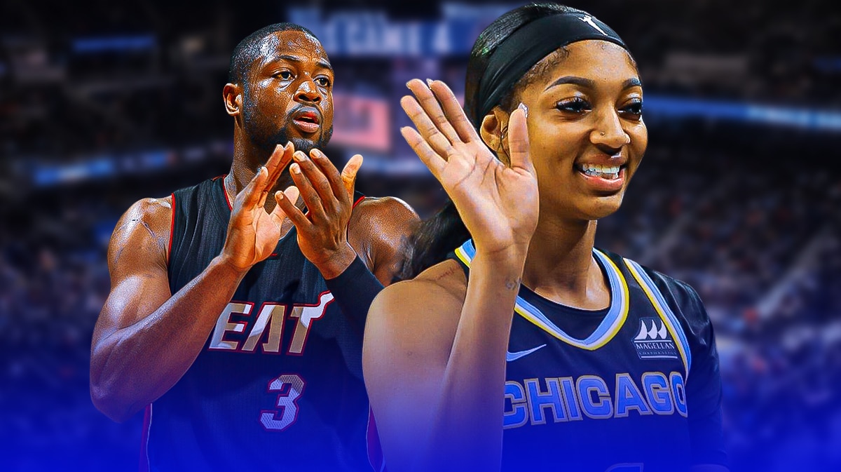 Dwyane Wade with LSU legend and Sky 2024 WNBA Draft pick Angel Reese
