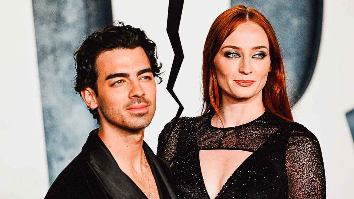Sophie Turner and Joe Jonas with a split like a heartbreak in the middle