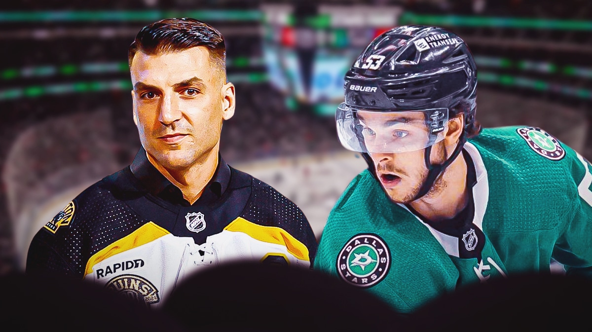 Stars' Wyatt Johnston getting a Patrice Bergeron comp from Pete DeBoer in the Stanley Cup Playoffs.
