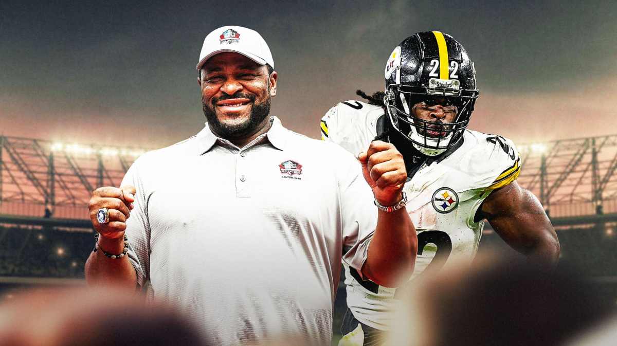 Jerome Bettis in street clothes. Najee Harris