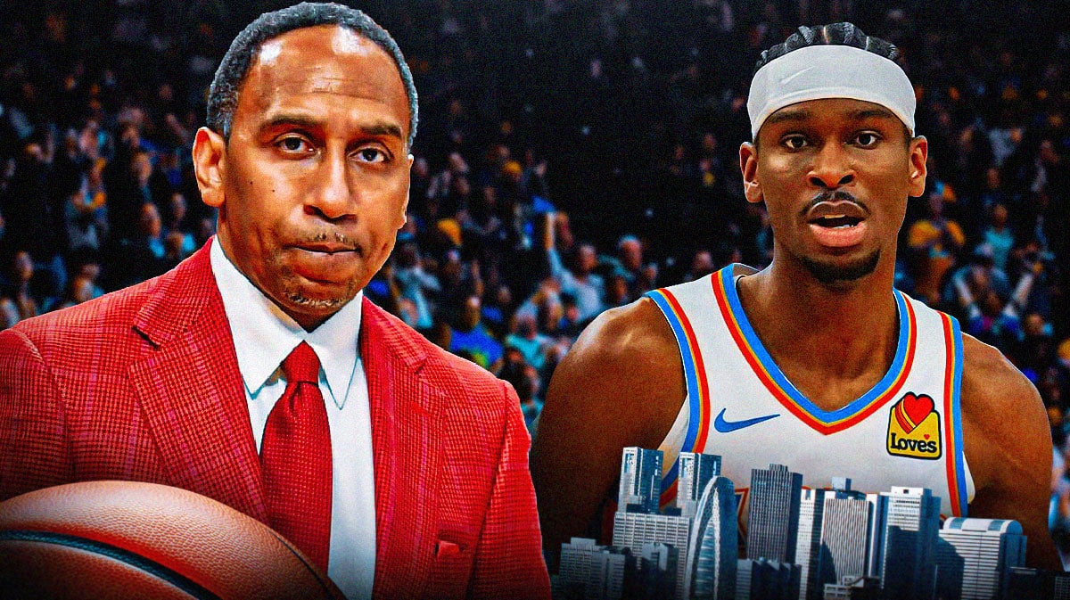 Stephen A. Smith and Oklahoma City Thunder player Shai Gilgeous-Alexander