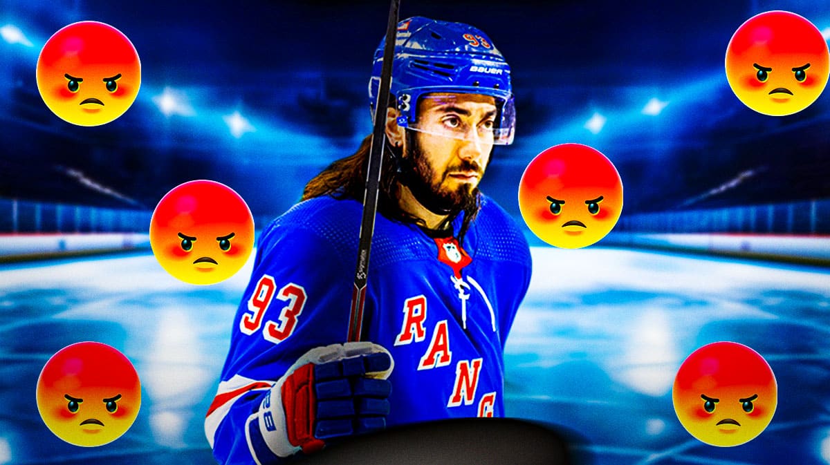 Mika Zibanejad with angry emojis around him