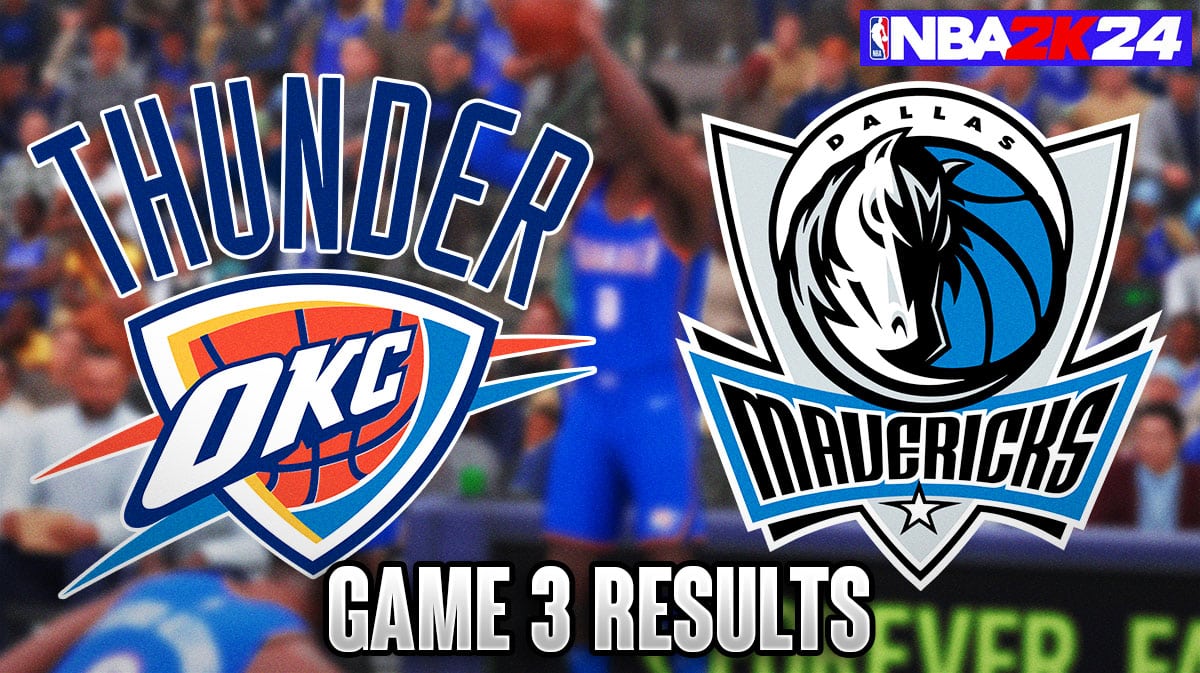 Результаты третьей игры Thunder vs. Mavericks по данным NBA 2K24
