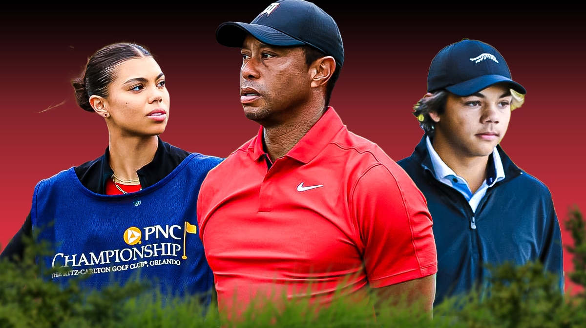 PGA Tour and Masters legend Tiger Woods with Charlie Woods and Sam Woods