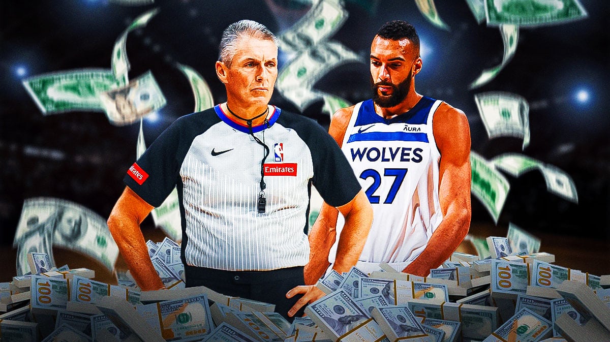 Minnesota Timberwolves player Rudy Gobert and NBA referee Scott Foster