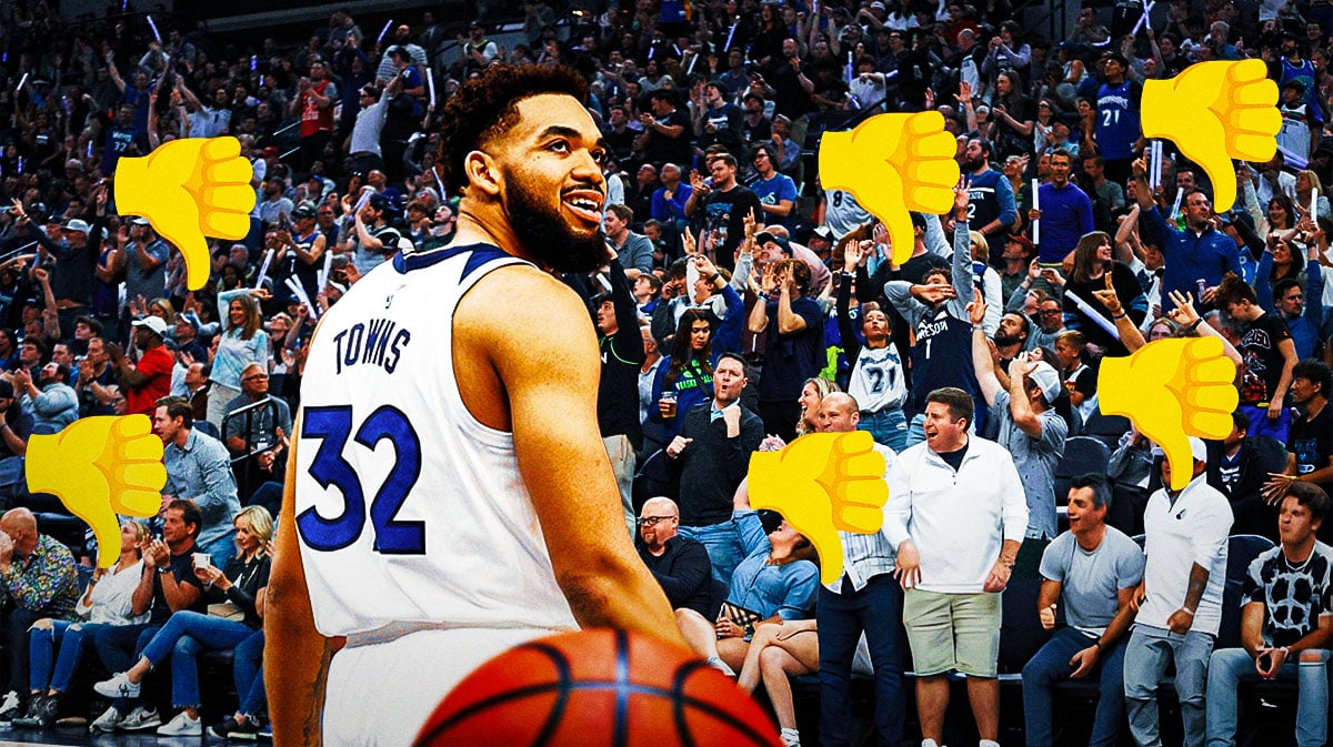 Timberwolves Karl-Anthony Towns with thumbs down emojis