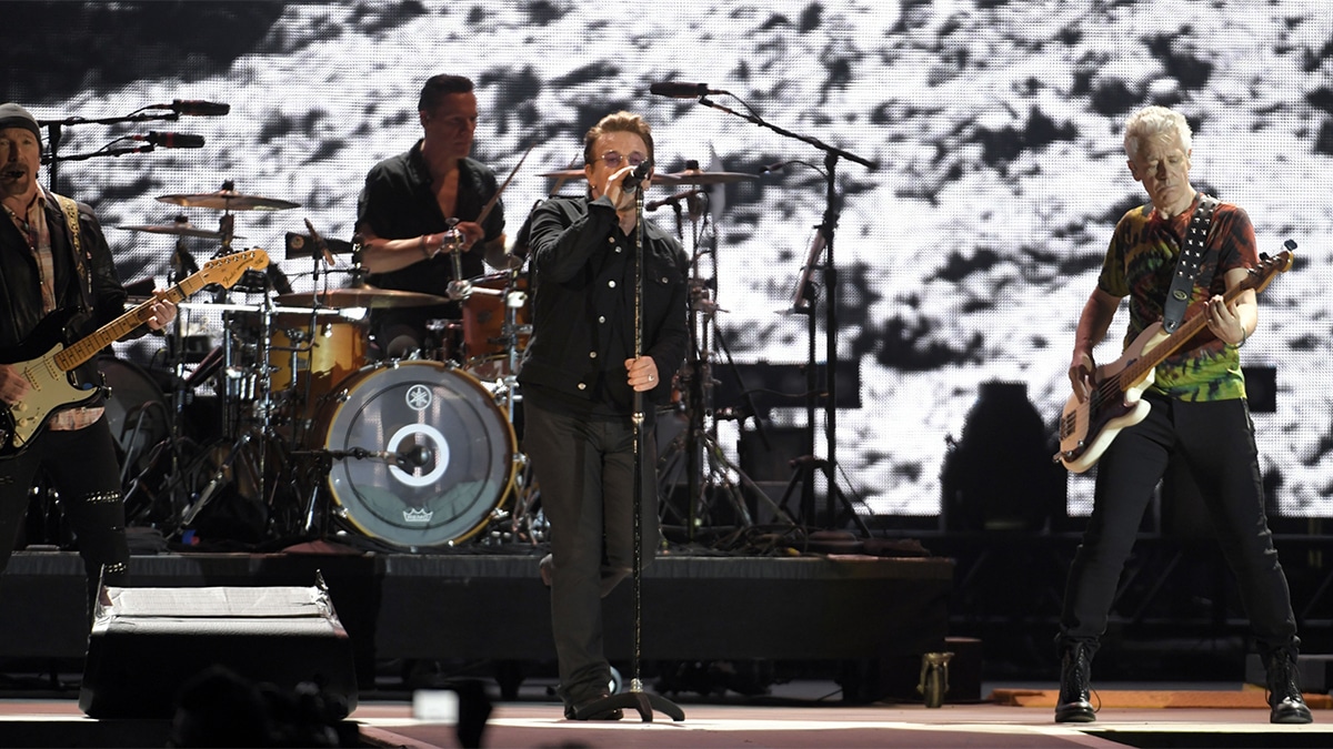 U2's Bono performing at Bonnaroo Music and Arts Festival in 2017.