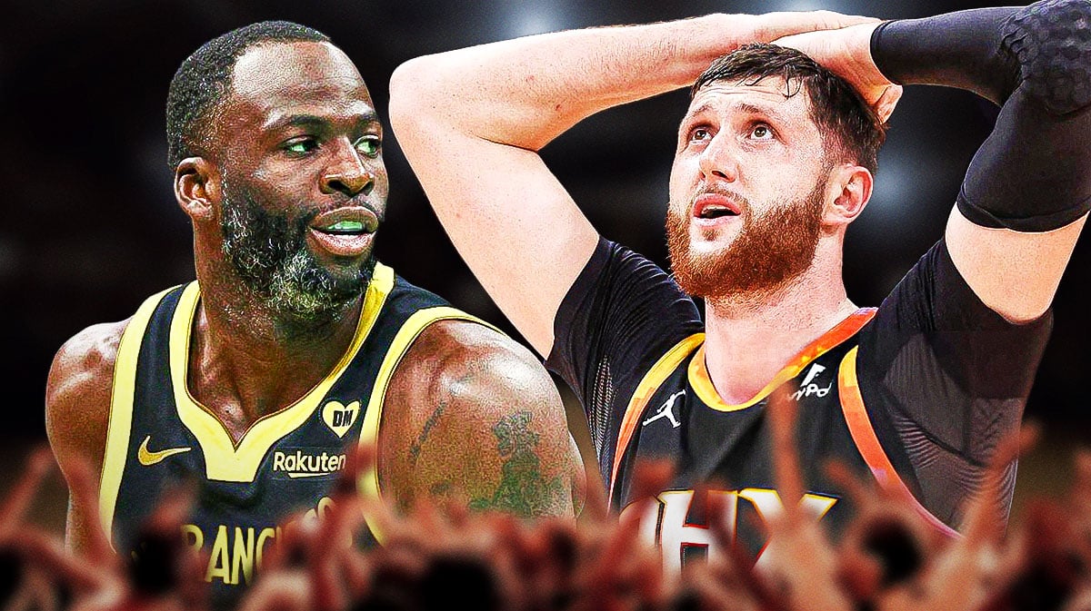 Golden State Warriors player Draymond Green and Phoenix Suns player Jusuf Nurkic
