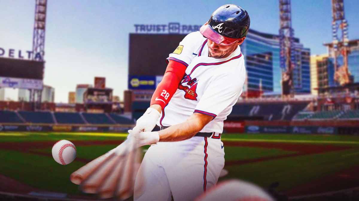 Braves Matt Olson, slumping, swinging through pitch
