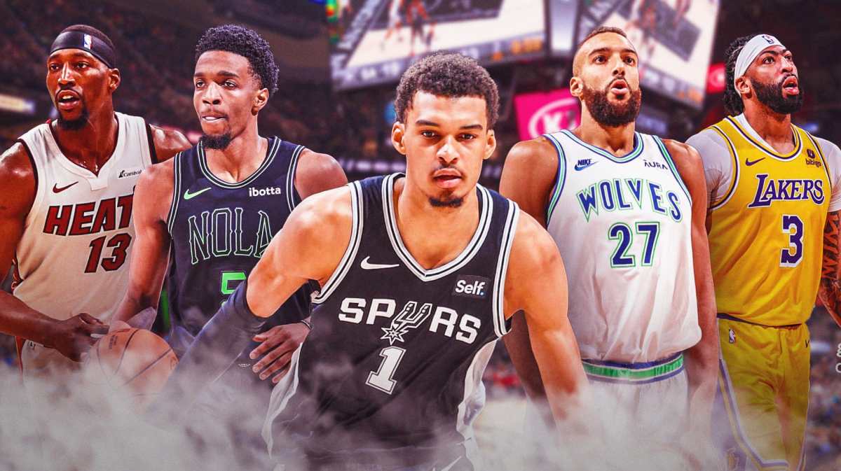 Spurs' Victor Wembanyama with Herb Jones, Rudy Gobert, Bam Adebayo and Anthony Davis