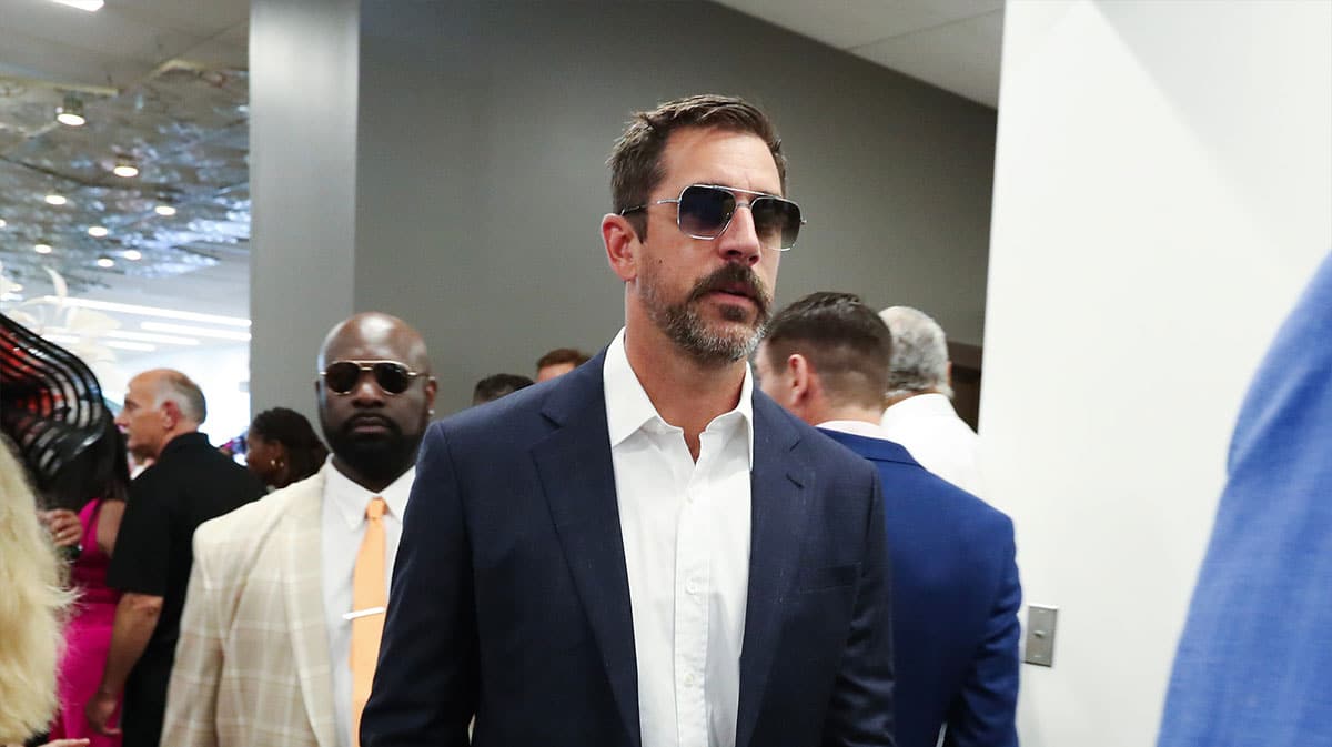 Aaron Rodgers going to an event. 