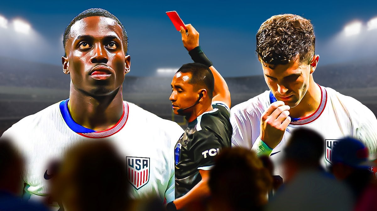 Tim Weah getting a red card and Christian Pulisic