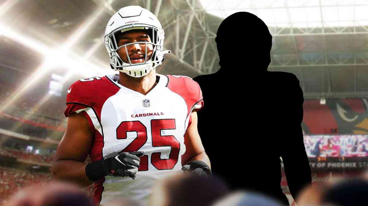 Zaven Collins next to the blacked-out silhouette of Darius Robinson with State Farm Stadium as the background.