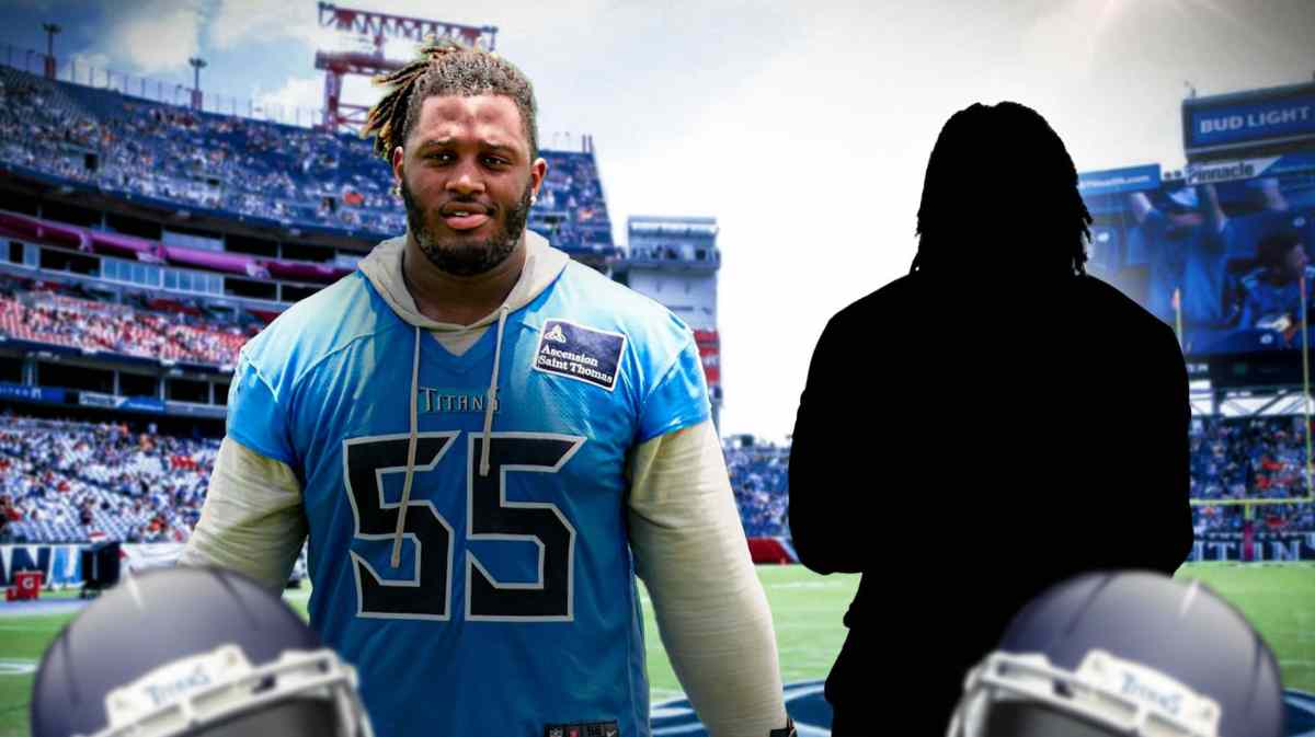 J.C. Latham next to thhe blacked-out silhouette of JC Latham with the Nissan Stadium as the background.