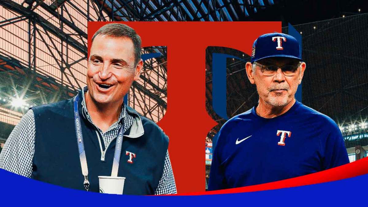 Rangers Chris Young and Bruce Bochy