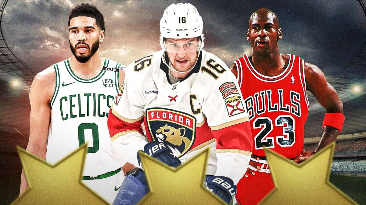 Florida Panthers Aleksander Barkov, Boston Celtics Jayson Tatum, Michael Jordan