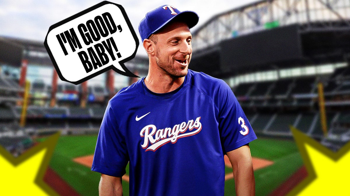 Max Scherzer smiles and says "I'm good, baby!"