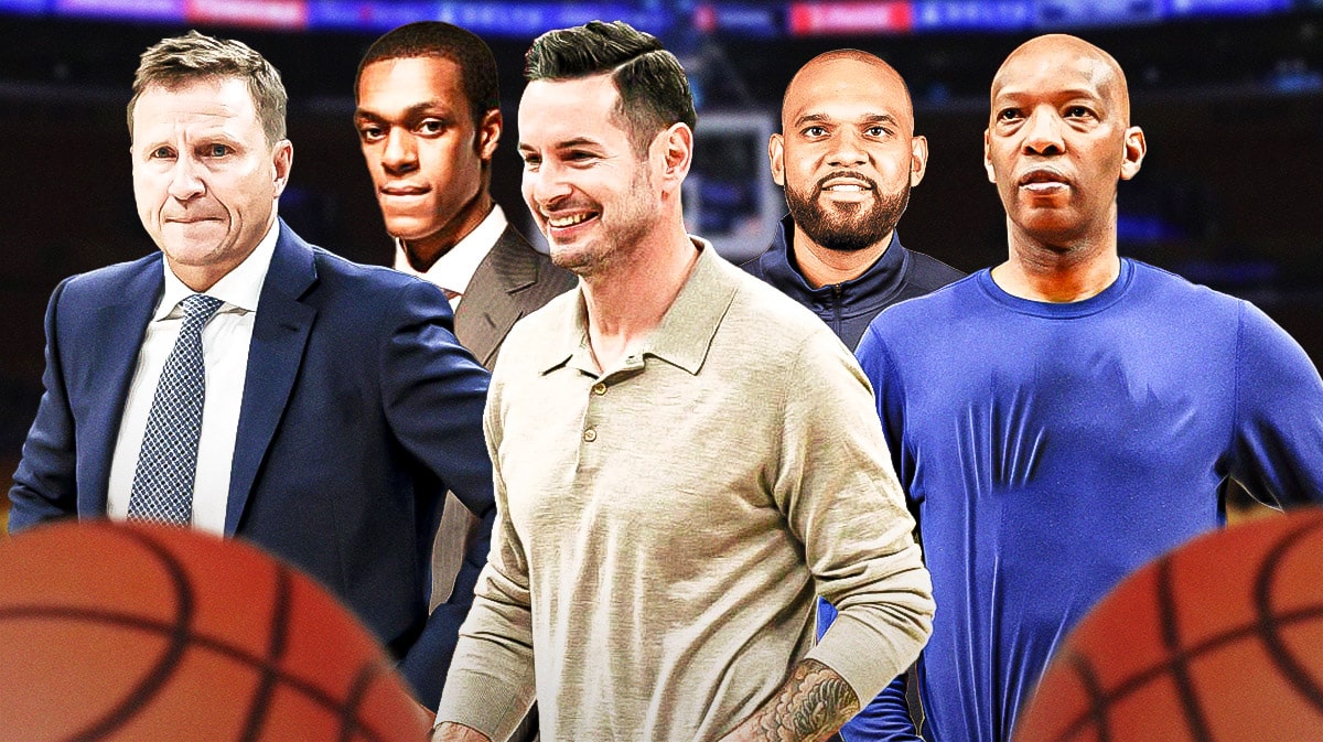 Scott Brooks, Rajon Rondo, JJ Redick, Jared Dudley, and Sam Cassell