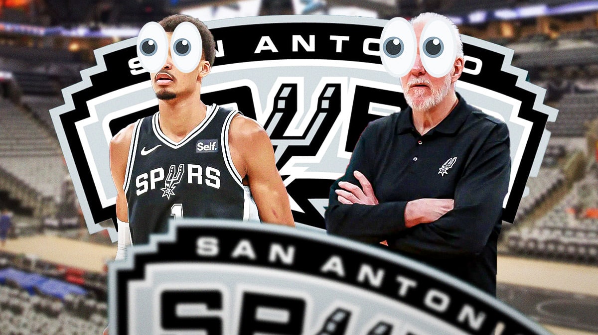 Spurs Victor Wembanyama and Gregg Popovich