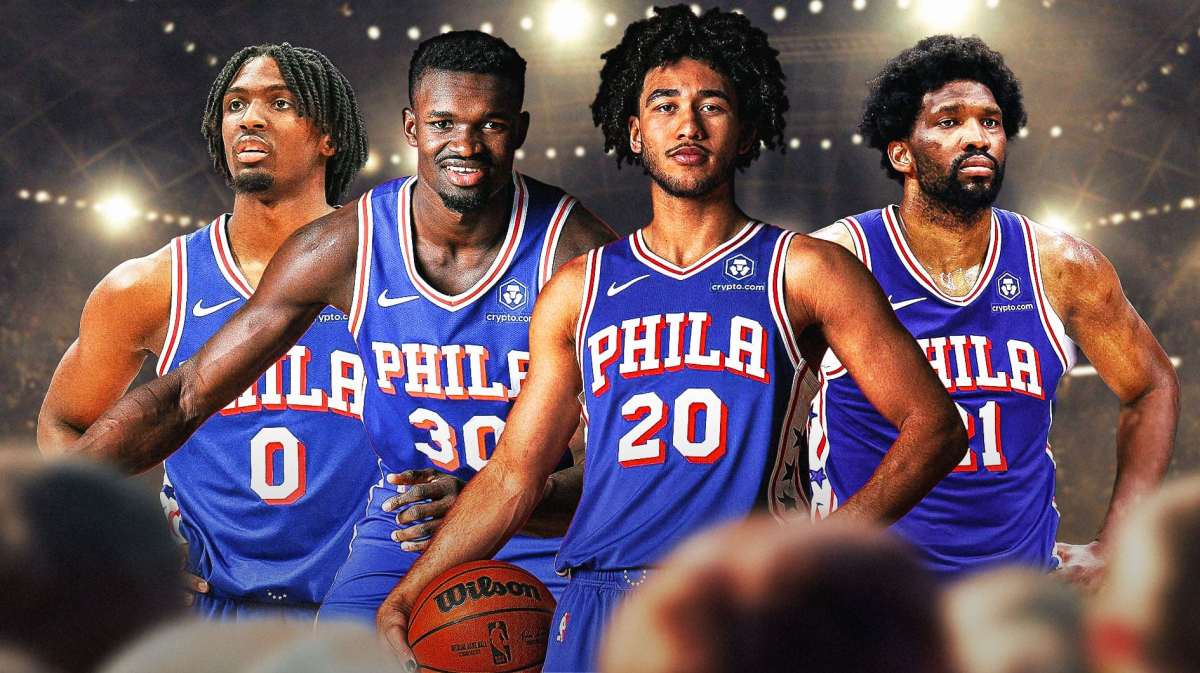 76ers' Tyrese Maxey, Adem Bona, Jared McCain and Joel Embiid