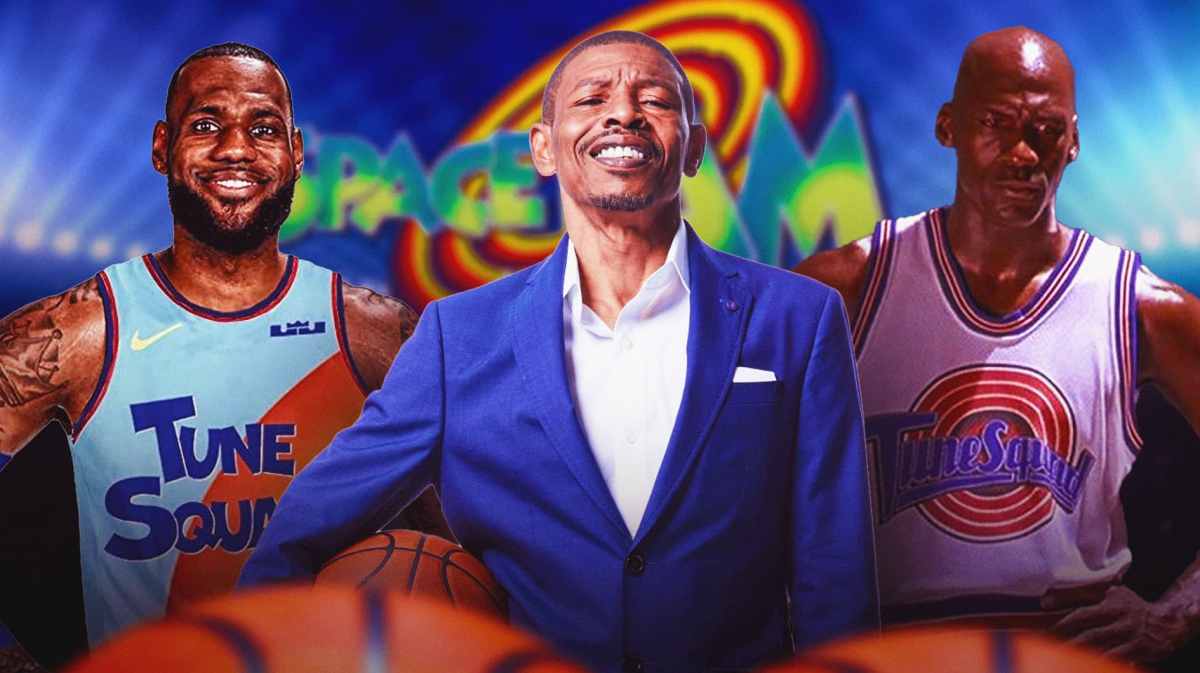Muggsy Bogues with Michael Jordan and Space Jam: A New Legacy star LeBron James