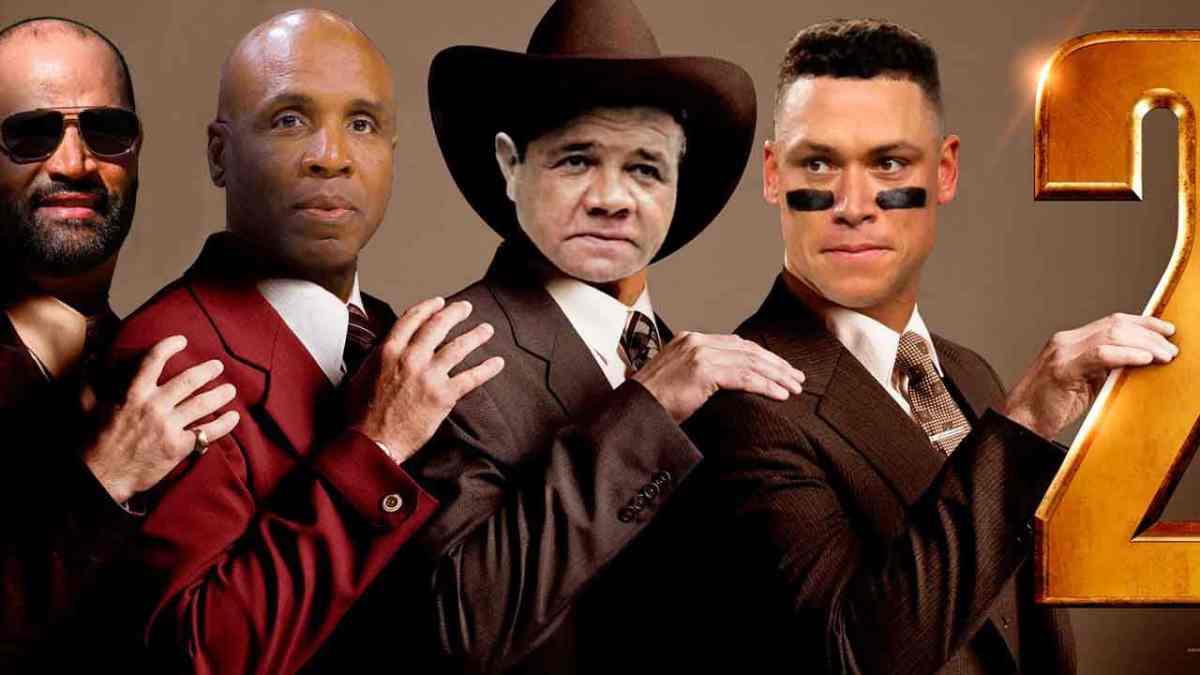 Aaron Judge (Yankees) with Babe Ruth, Barry Bonds, and Albert Pujols