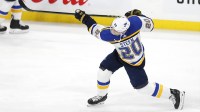 St. Louis Blues left wing Alexander Steen (20) warms up before a game against the Winnipeg Jets at Bell MTS Place.