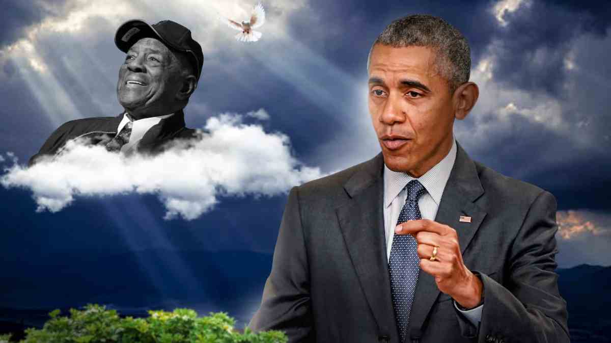 Mets Giants and MLB legend Willie Mays with Barack Obama