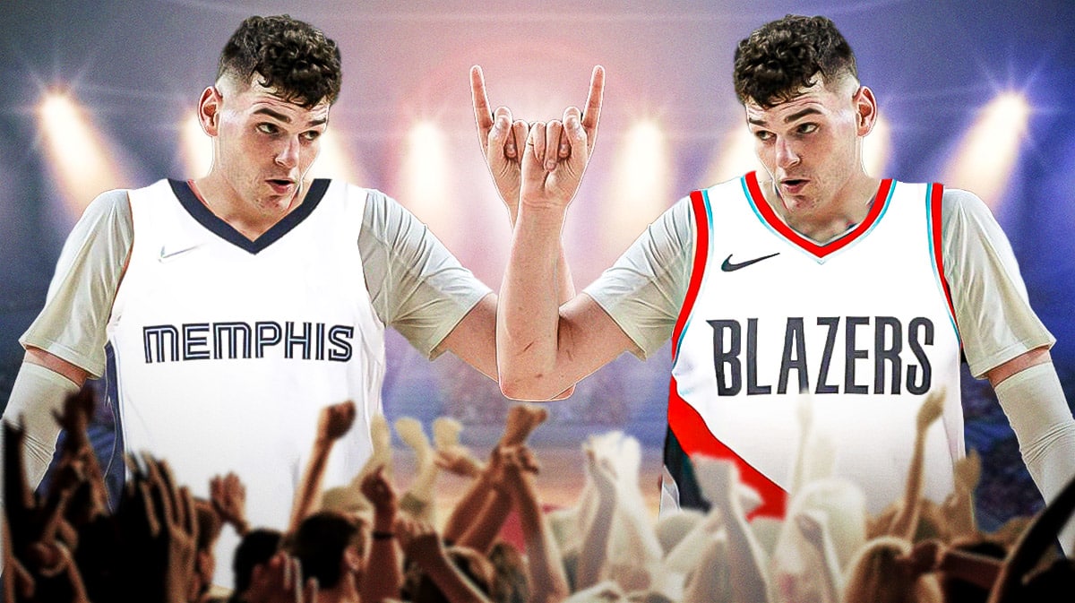 Photo: Donovan Clingan in Grizzlies, Trail Blazers jerseys