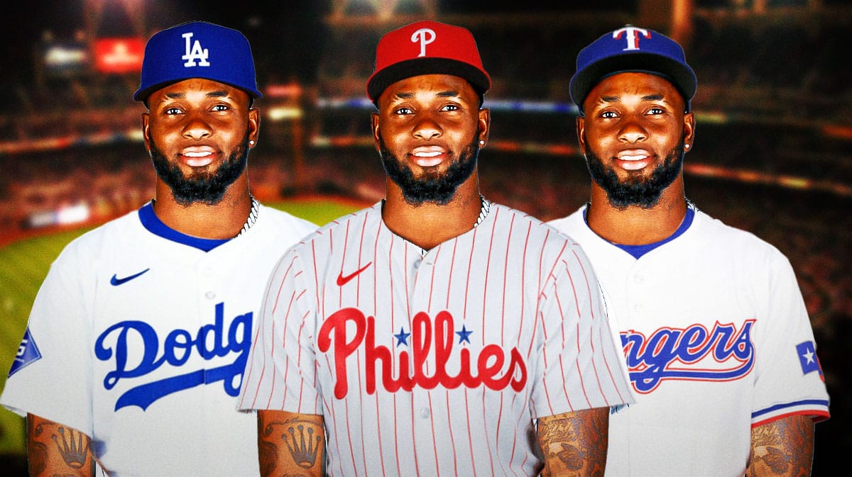 Photo: Luis Robert in Phillies, Dodgers, Rangers jerseys
