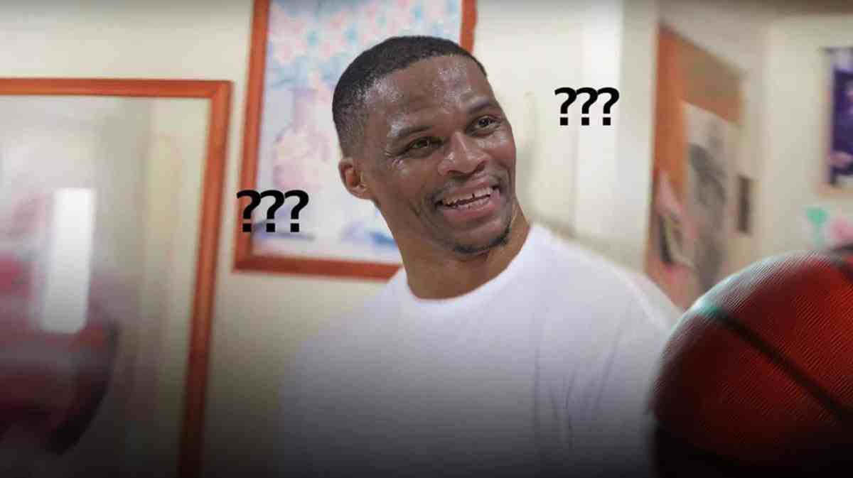 Russell Westbrook as the confused Nick Young meme