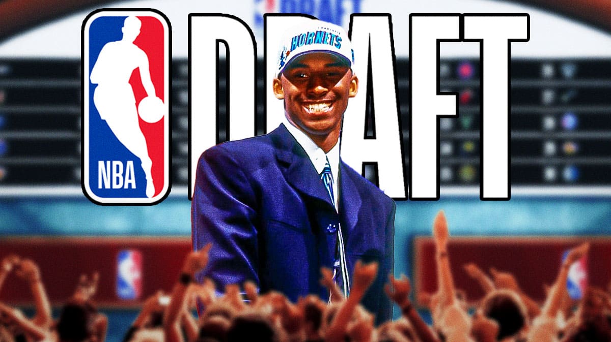 Kobe Bryant NBA Draft in Hornets hat