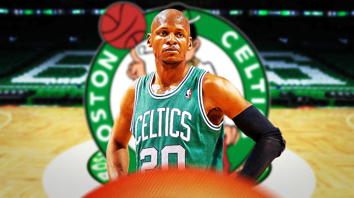 Ray Allen with Celtics logo