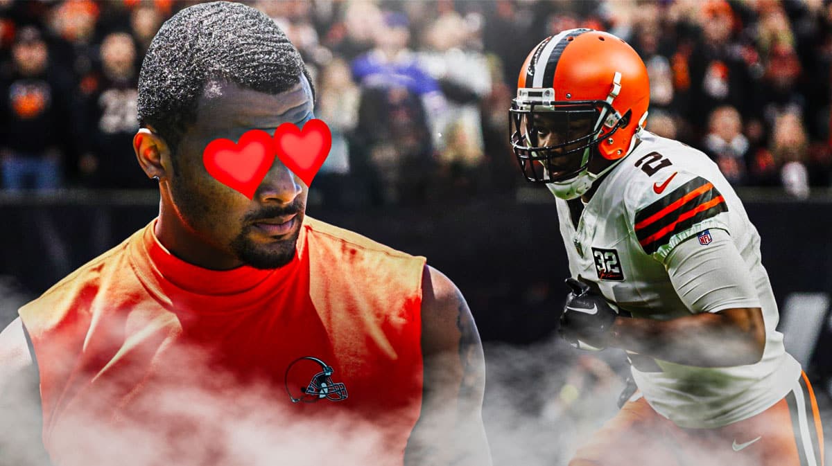 Deshaun Watson with heart eyes looking at Amari Cooper