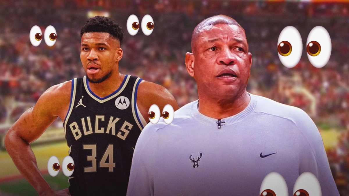 Giannis Antetokounmpo, Doc Rivers. Eyeball emojis all around.